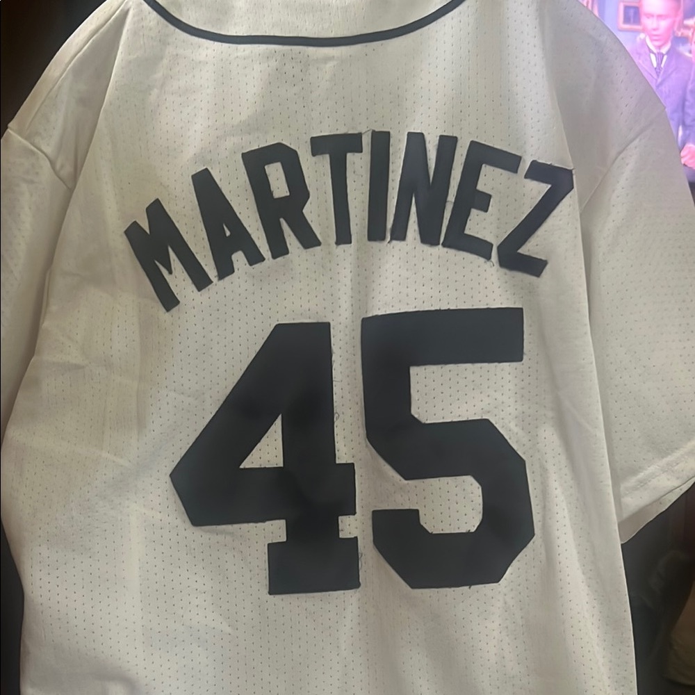 MARTINEZ #45  Majestic White Red Sox Baseball Jersey